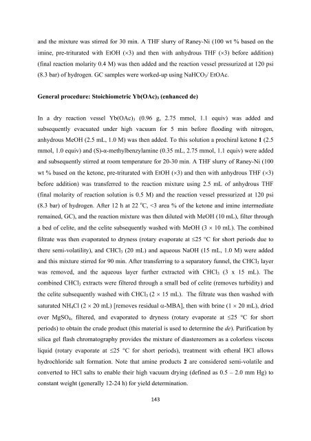 Improved Methodology for the Preparation of Chiral Amines