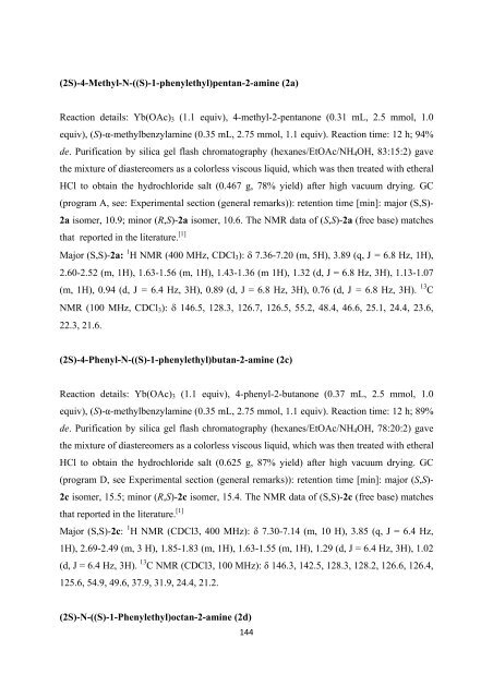 Improved Methodology for the Preparation of Chiral Amines