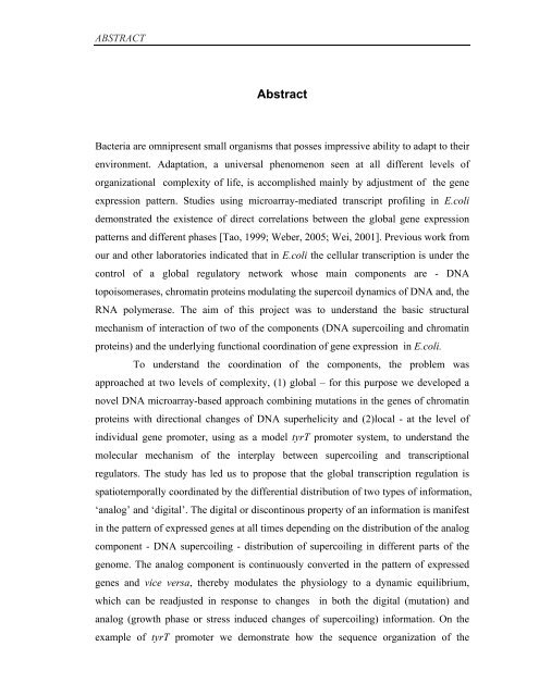 Coordinated regulation of gene expression by E ... - Jacobs University