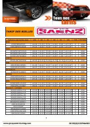 TARIF DES BIELLES - Jacquemin Tuning