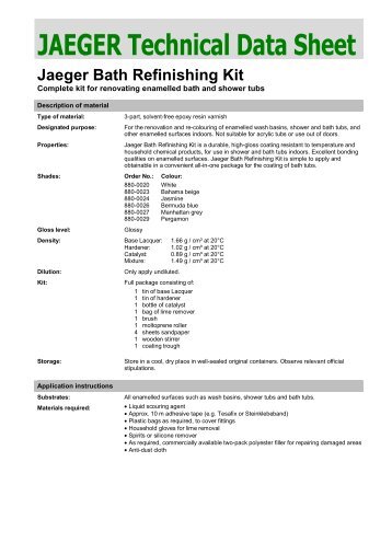 Jaeger Bath Refinishing Kit - Paul Jaeger GmbH & Co. KG