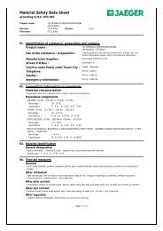 Material Safety Data Sheet - Paul Jaeger GmbH & Co. KG