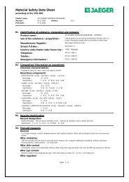 Material Safety Data Sheet - Paul Jaeger GmbH & Co. KG