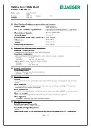 Material Safety Data Sheet - Paul Jaeger GmbH & Co. KG