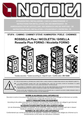 ROSSELLA Plus / NICOLETTA / GISELLA Rossella Plus FORNO ...