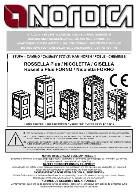 ROSSELLA Plus / NICOLETTA / GISELLA Rossella Plus FORNO ...