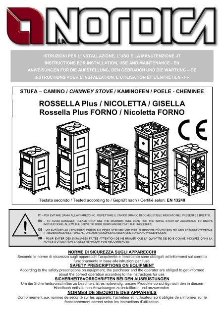 ROSSELLA Plus / NICOLETTA / GISELLA Rossella Plus FORNO 