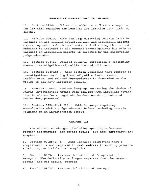 SUMMARY OF JAGINST 11.11 SUMMARY OF JAGINST 11.11