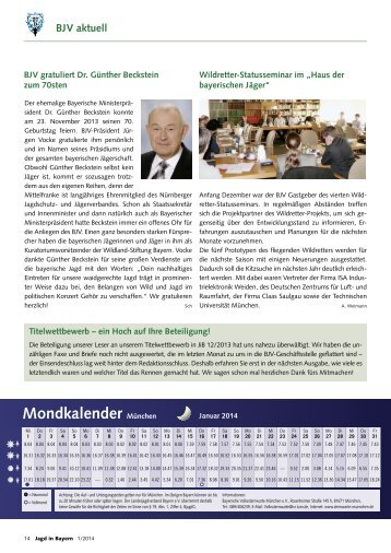 Mondkalender München - Landesjagdverband Bayern