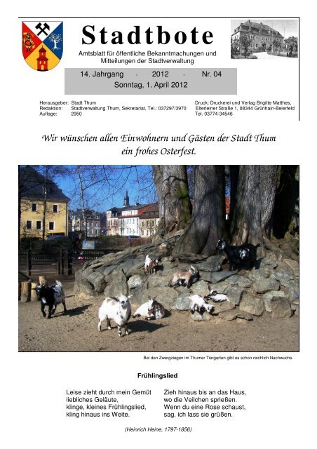 Ausgabe April - Jahnsbach im Erzgebirge