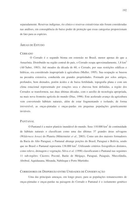 ecologia comparada e conservação da onça-pintada - Pró-Carnívoros
