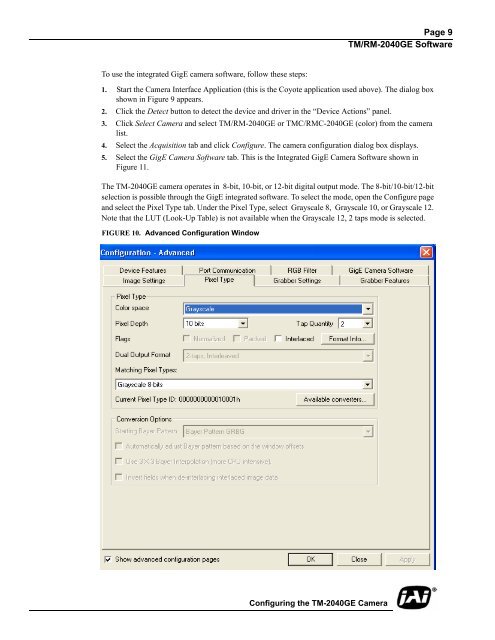 TM/TMC/RM/RMC-2040GE Progressive Scan Cameras - JAI Pulnix