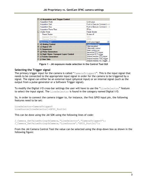 Differences between JAI proprietary and GenICam SFNC camera ...