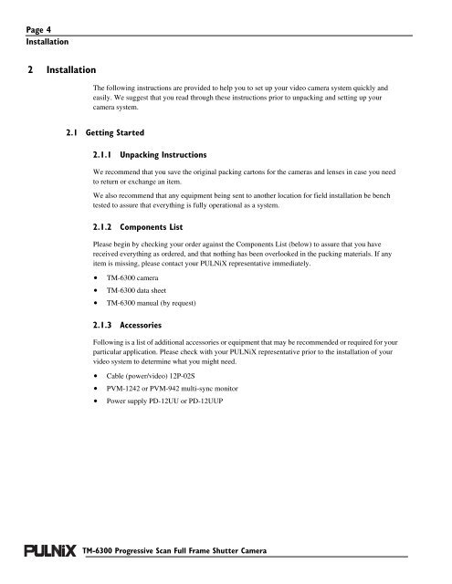 User manual (PDF) - JAI Pulnix