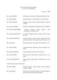 List of Japanese Participants