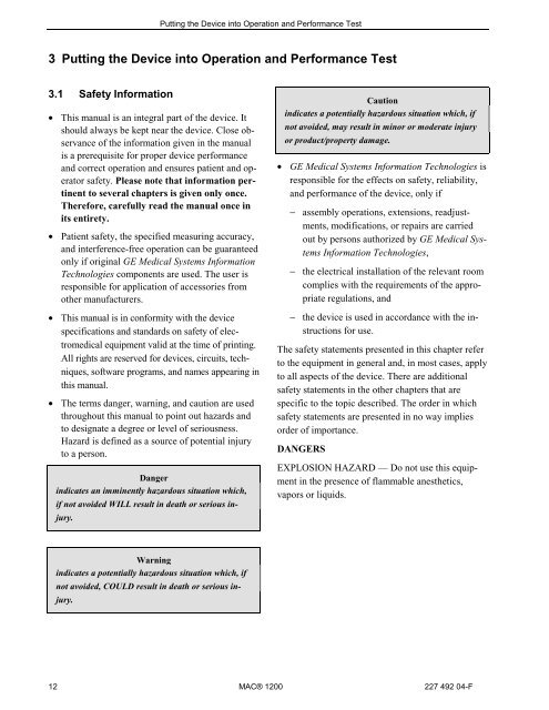 MAC Â® 1200 Operations Manual - Jaken Medical...