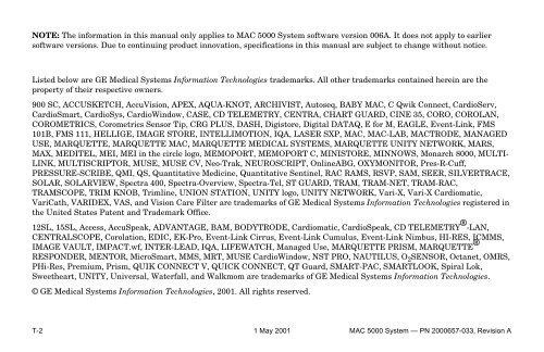 MAC 5000 Resting ECG Analysis System ... - Jaken Medical...