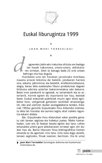 Euskal liburugintza 1999 - Jakin