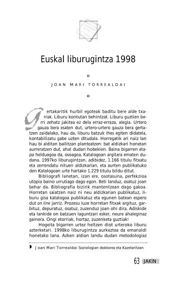 Euskal liburugintza 1998 - Jakin