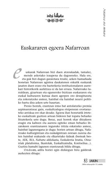 Euskararen egoera Nafarroan - Jakin