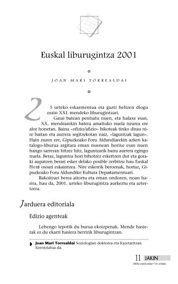 Euskal liburugintza 2001 - Jakin