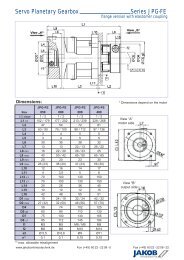 Servo Planetary Gearbox Series JPG-FE - JAKOB Antriebstechnik