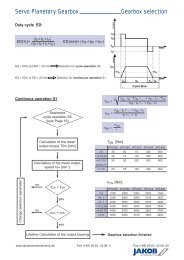 Servo Planetary Gearbox Gearbox selection - JAKOB Antriebstechnik