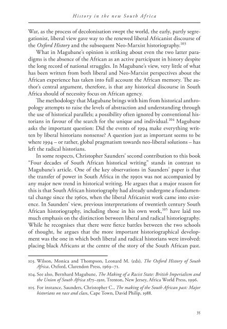 History Making and Present Day Politics - Stolten's African Studies ...