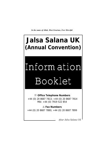 Visitors Information Booklet - Jalsa Salana