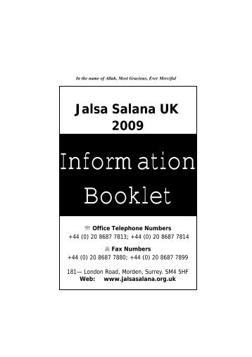 Information Booklet - Jalsa Salana