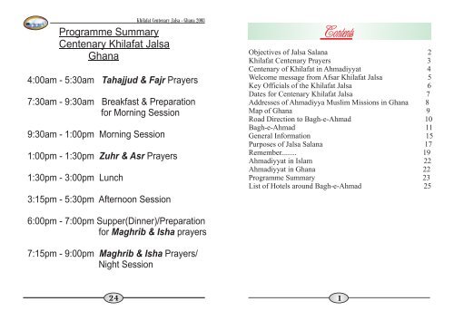 Information Booklet - Jalsa Salana