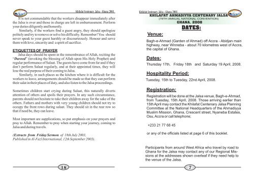 Information Booklet - Jalsa Salana