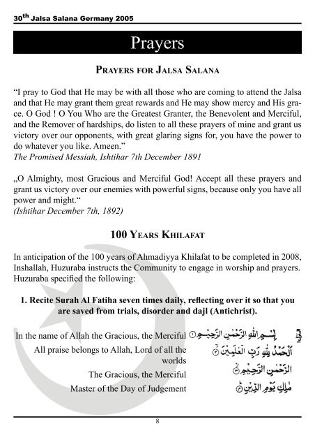 Information Booklet - Jalsa Salana