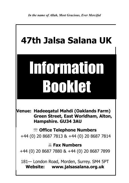 47th Jalsa Salana Instructions Booklet-2013 v2 - Copy