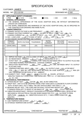 SPECIFICATION FOR APPROVAL - Jameco Electronics