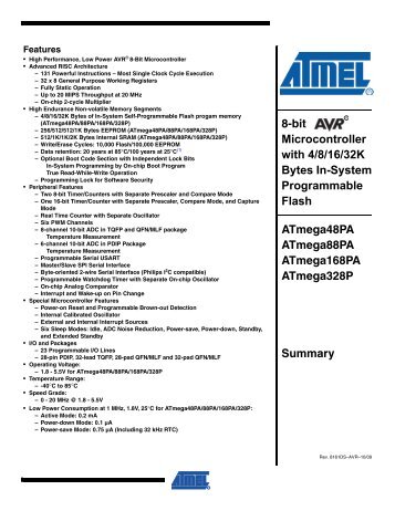 ATmega48PA/88PA/168PA/328P Datasheet ... - Atmel Corporation