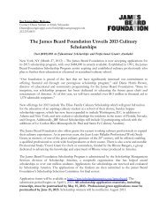 Download Press Release - James Beard Foundation