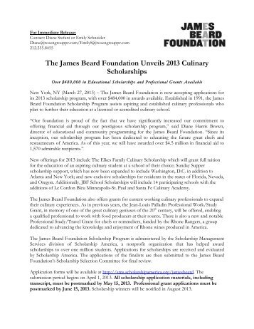 Download Press Release - James Beard Foundation