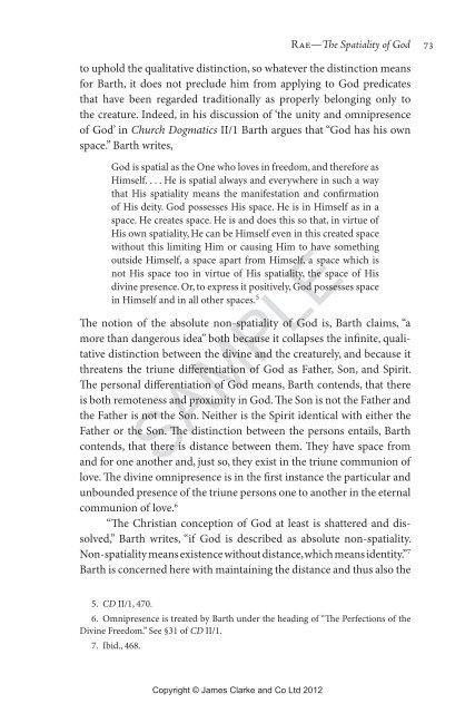 Chapter 3: The Spatiality of God - James Clarke and Co Ltd