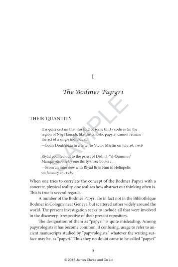 The Bodmer Papyri - James Clarke and Co Ltd