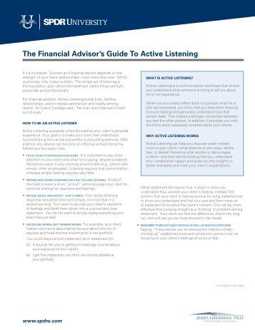 The Financial Advisor's Guide to Active Listening