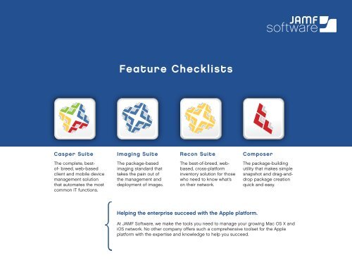 JAMF Software Feature Checklists