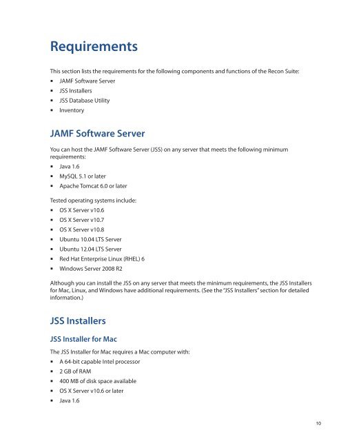 Recon Suite Administrator's Guide v8.6 - JAMF Software