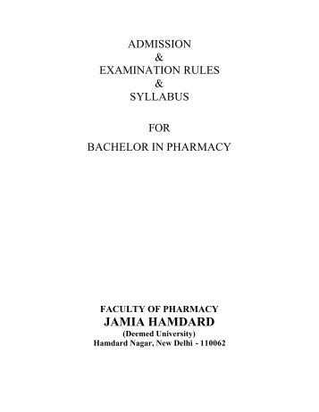 B-PHARM syllabus - Jamia Hamdard