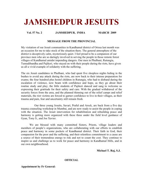 March - Jamshedpur Jesuits