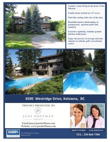 4590 Westridge Drive, Kelowna, BC - Jane Hoffman
