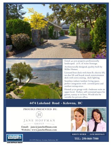 4474 Lakeland Road - Kelowna, BC - Jane Hoffman