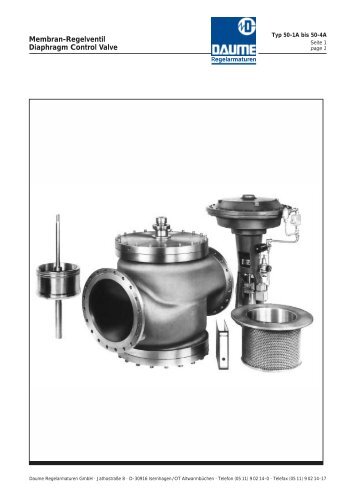 Membran-Regelventil Diaphragm Control Valve - Daume ...