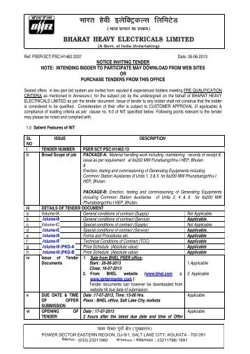 NOTICE INVITING TENDER NOTE: INTENDING ... - JantERmantER