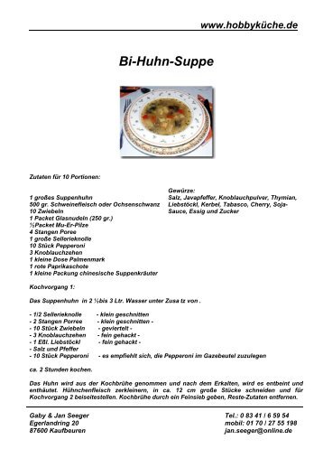 Bi-Huhn-Suppe - Janundgaby.de